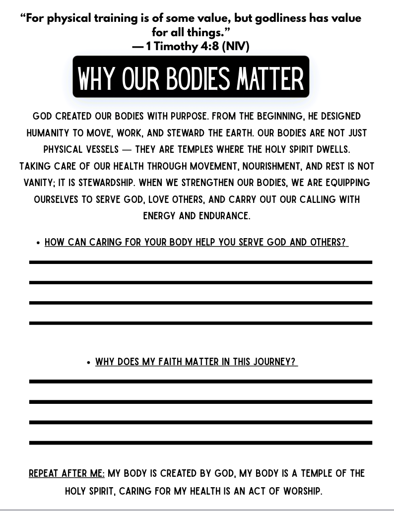 Steward the Temple: A-12 Week Faith & Fitness Journal